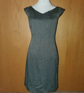 Herringbone print dress